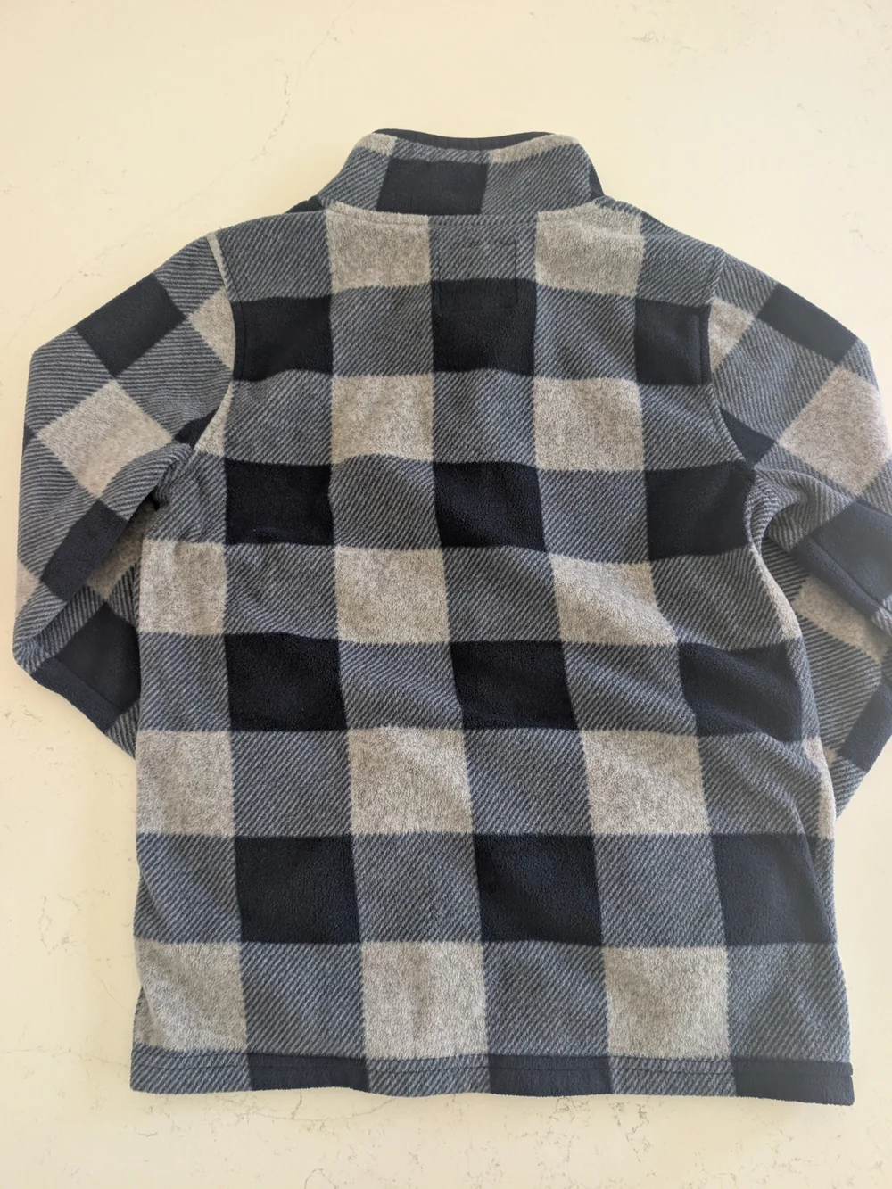 OshKosh B'gosh Navy & Gray Buffalo Plaid Zip Fleece Jacket